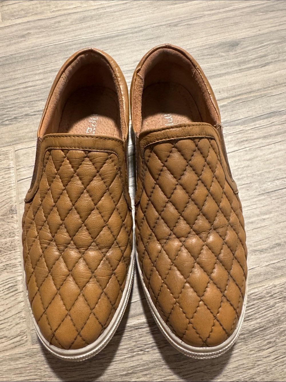 Roper Quilted Slip-On Leather Loafers in tan - Picture 1 of 9